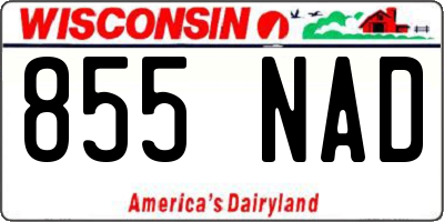 WI license plate 855NAD
