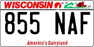 WI license plate 855NAF