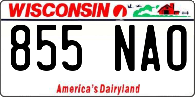 WI license plate 855NAO