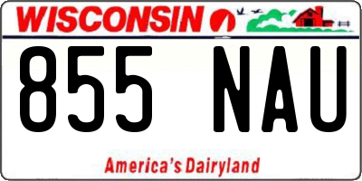 WI license plate 855NAU