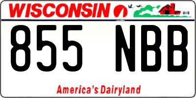 WI license plate 855NBB