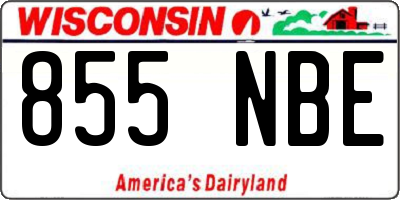 WI license plate 855NBE
