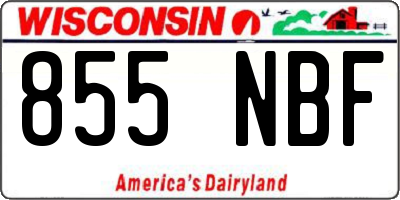 WI license plate 855NBF