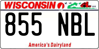 WI license plate 855NBL