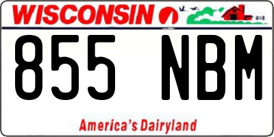 WI license plate 855NBM
