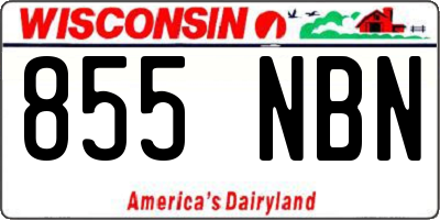 WI license plate 855NBN