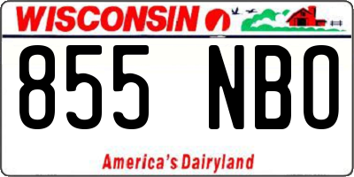 WI license plate 855NBO