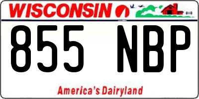 WI license plate 855NBP