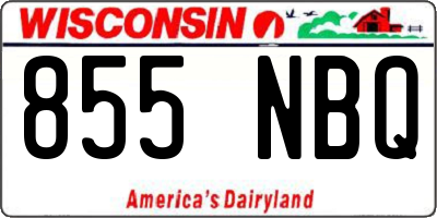 WI license plate 855NBQ