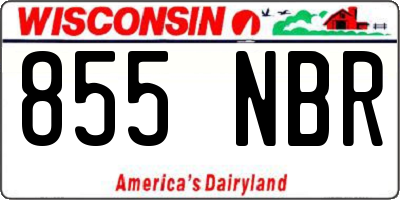 WI license plate 855NBR