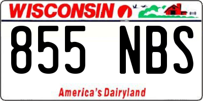 WI license plate 855NBS