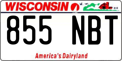 WI license plate 855NBT