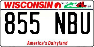WI license plate 855NBU