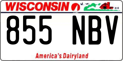 WI license plate 855NBV