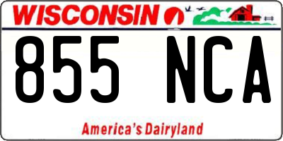 WI license plate 855NCA