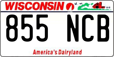 WI license plate 855NCB