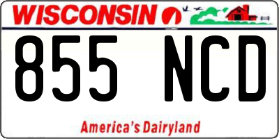 WI license plate 855NCD