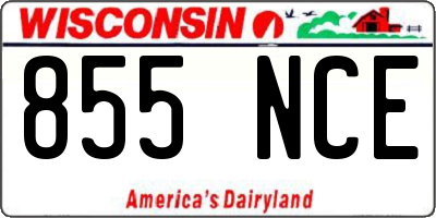 WI license plate 855NCE