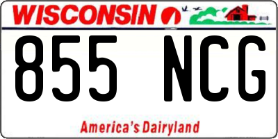 WI license plate 855NCG