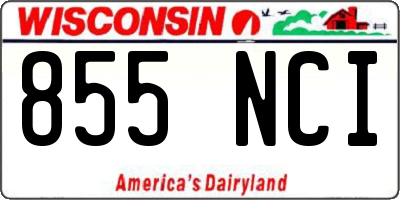 WI license plate 855NCI