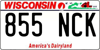 WI license plate 855NCK