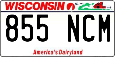 WI license plate 855NCM