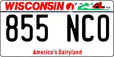 WI license plate 855NCO