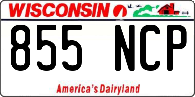 WI license plate 855NCP