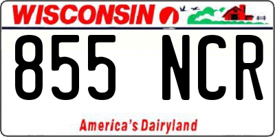WI license plate 855NCR