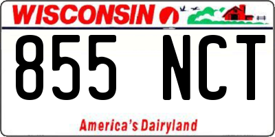 WI license plate 855NCT