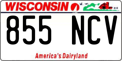 WI license plate 855NCV