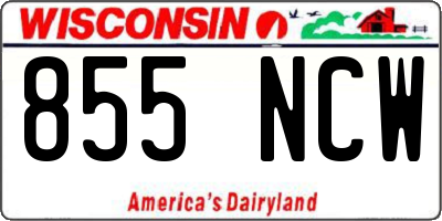 WI license plate 855NCW