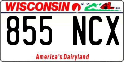 WI license plate 855NCX