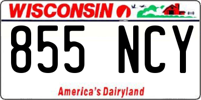 WI license plate 855NCY