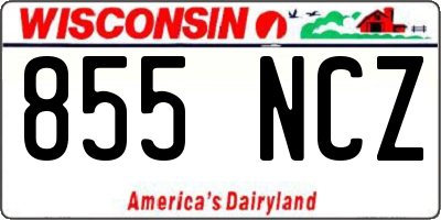 WI license plate 855NCZ