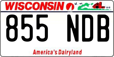 WI license plate 855NDB