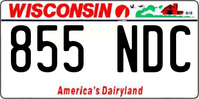 WI license plate 855NDC