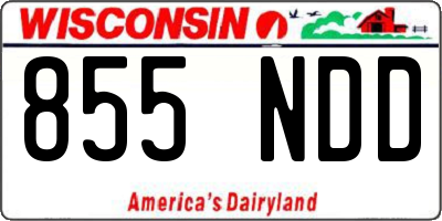 WI license plate 855NDD