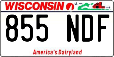 WI license plate 855NDF