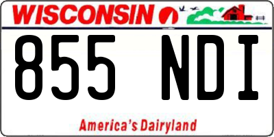WI license plate 855NDI