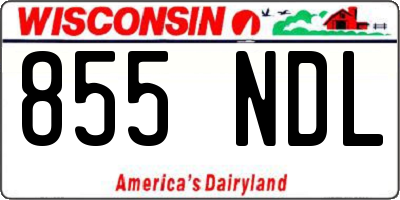 WI license plate 855NDL