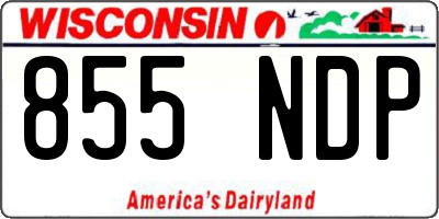 WI license plate 855NDP