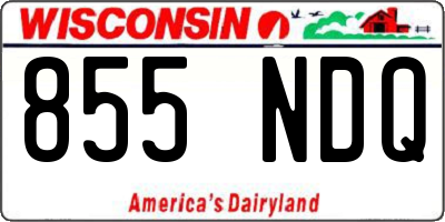 WI license plate 855NDQ