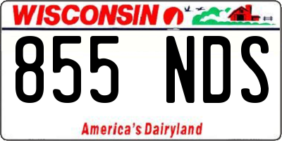WI license plate 855NDS