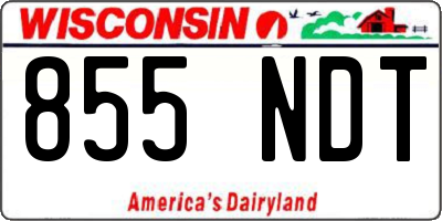 WI license plate 855NDT