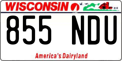 WI license plate 855NDU