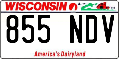 WI license plate 855NDV