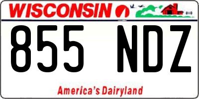 WI license plate 855NDZ