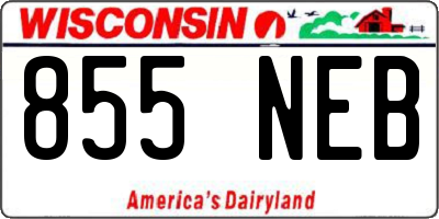 WI license plate 855NEB