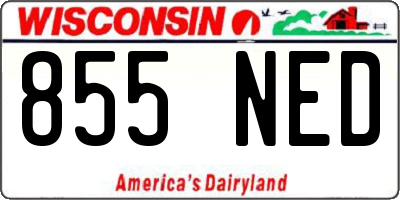 WI license plate 855NED